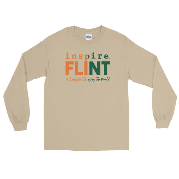 inspire Flint Green and Orange Men’s Long Sleeve Shirt