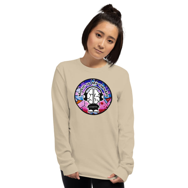 inspire Music Is My Therapy  Colored Unisex Long Sleeve Shirt