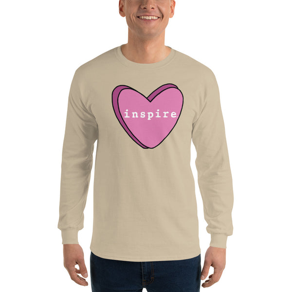 inspire Pink Candy Heart Unisex Long Sleeve Shirt