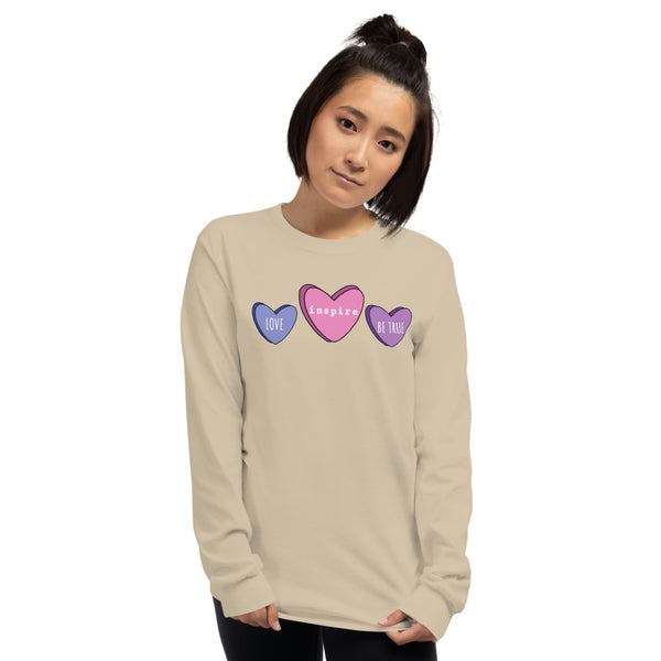 inspire Candy Hearts Unisex Long Sleeve Shirt
