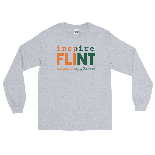 inspire Flint Green and Orange Men’s Long Sleeve Shirt