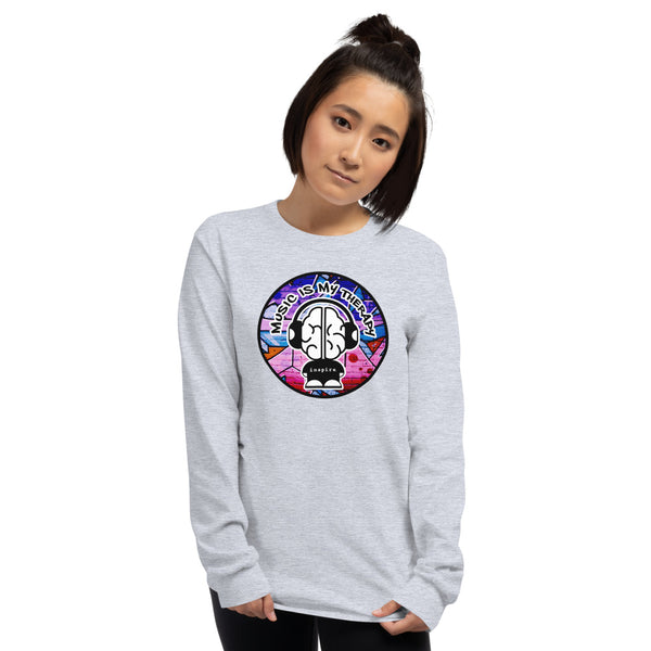 inspire Music Is My Therapy  Colored Unisex Long Sleeve Shirt