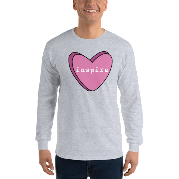 inspire Pink Candy Heart Unisex Long Sleeve Shirt