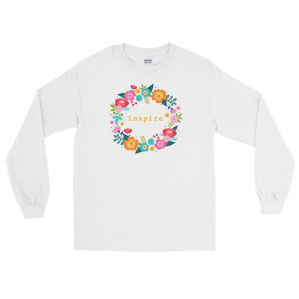inspire Floral Wreath Unisex Long Sleeve Shirt