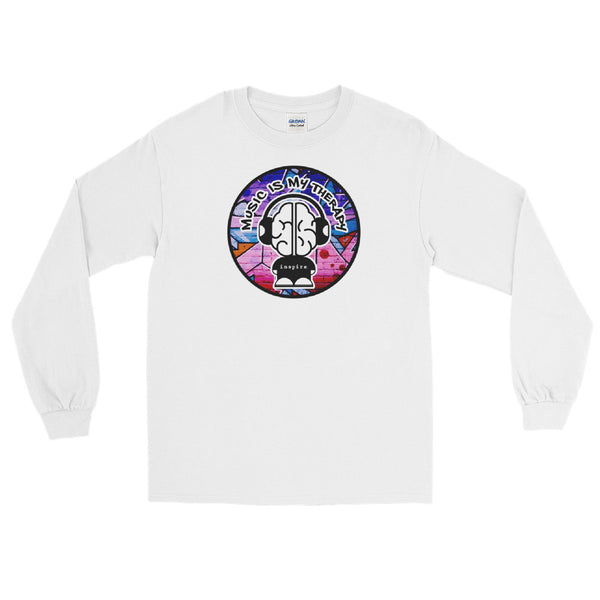 inspire Music Is My Therapy  Colored Unisex Long Sleeve Shirt
