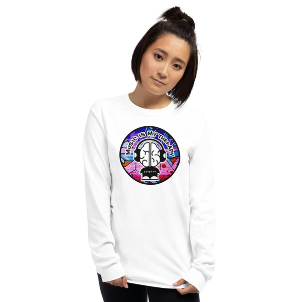 inspire Music Is My Therapy  Colored Unisex Long Sleeve Shirt