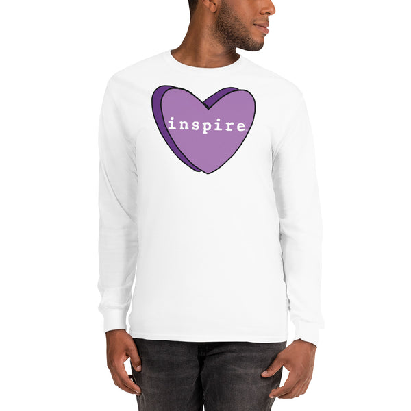 inspire Purple Candy Heart Unisex Long Sleeve Shirt