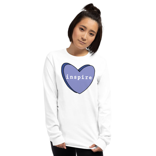 inspire Blue Candy Heart Unisex Long Sleeve Shirt