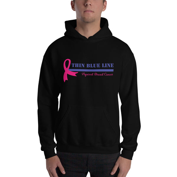 inspire Thin Blue Line Against Breast Cancer Hooded Sweatshirt