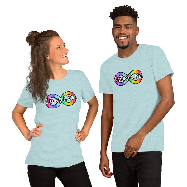 inspire Neurodiversity Awareness Rainbow Infinity Short-Sleeve Unisex T-Shirt
