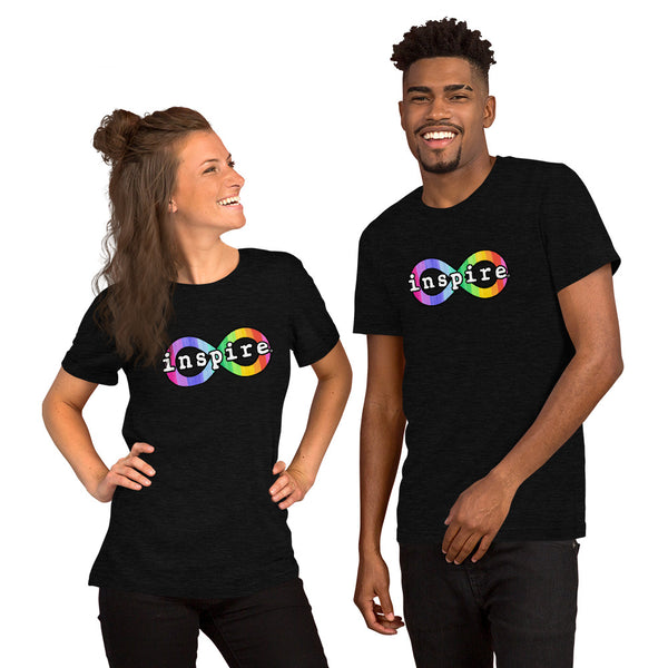 inspire Neurodiversity Awareness Rainbow Infinity Short-Sleeve Unisex T-Shirt