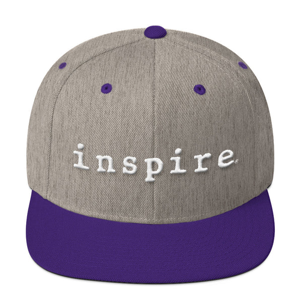 inspire Embroidered Wool Blend Snapback Hat