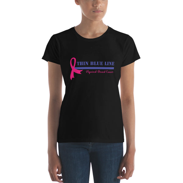 inspire Thin Blue Line Against Breast Cancer Women's short sleeve t-shirt