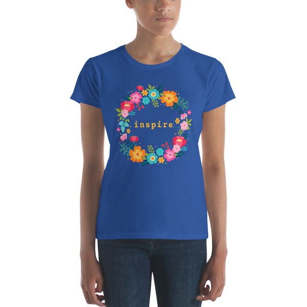 inspire Floral Wreath Women's Short Sleeve T-Shirt