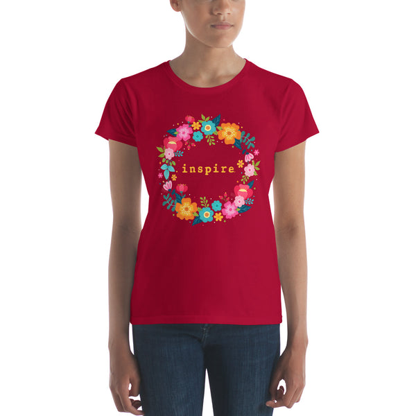 inspire Floral Wreath Women's Short Sleeve T-Shirt