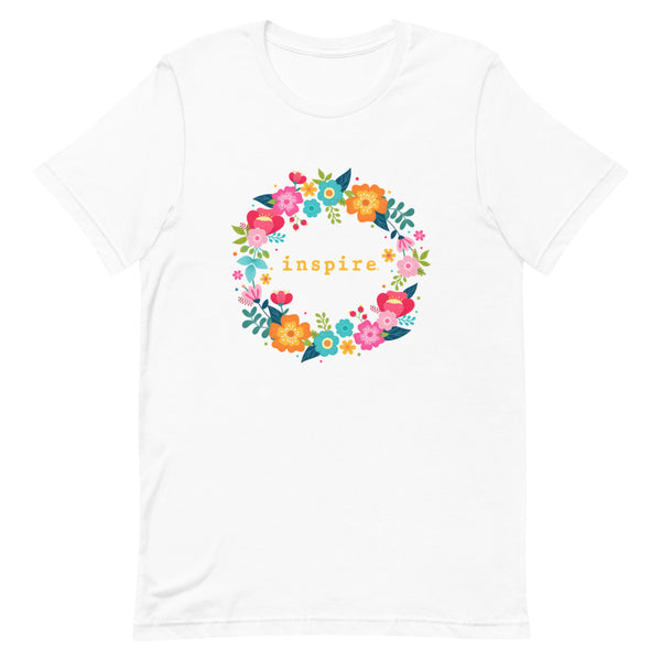 inspire Floral Wreath Short-Sleeve Unisex T-Shirt