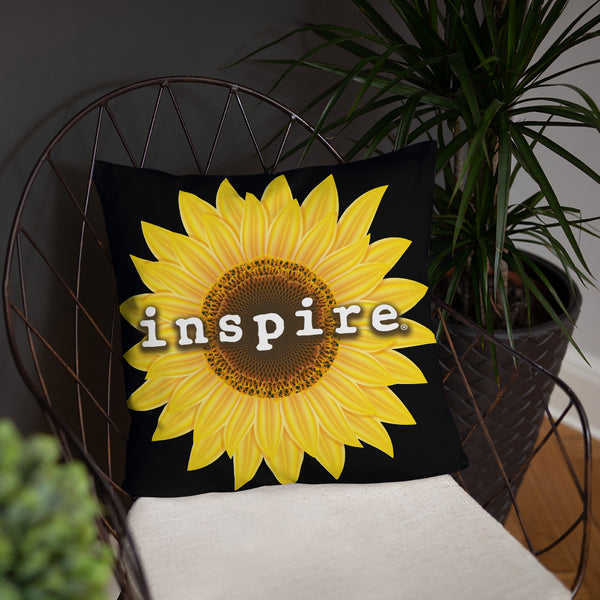 inspire Sunflower Throw Pillow