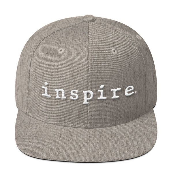 inspire Embroidered Wool Blend Snapback Hat