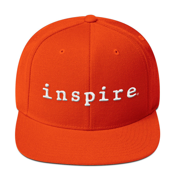 inspire Embroidered Wool Blend Snapback Hat