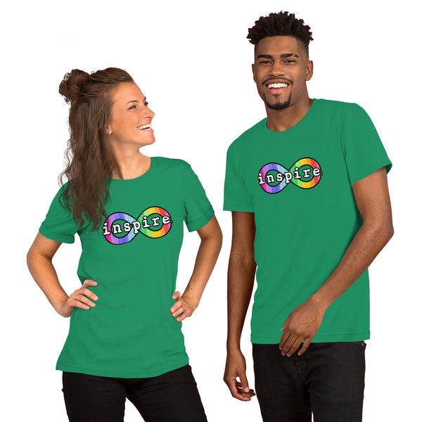 inspire Neurodiversity Awareness Rainbow Infinity Short-Sleeve Unisex T-Shirt