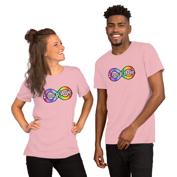 inspire Neurodiversity Awareness Rainbow Infinity Short-Sleeve Unisex T-Shirt