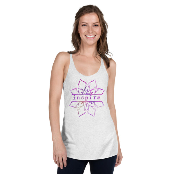 inspire Lotus Flower Women's Racerback Tank