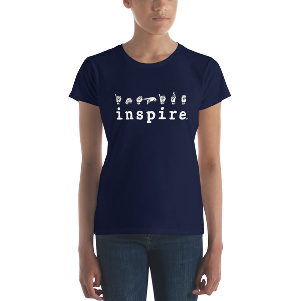inspire ASL American Sign Language Women's Short Sleeve T-Shirt