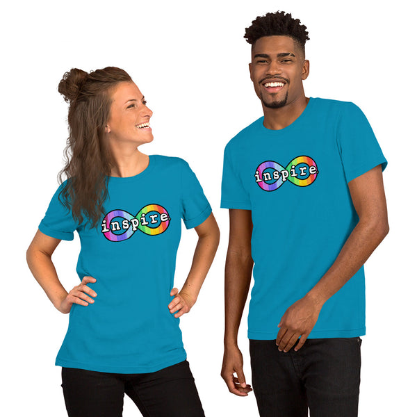 inspire Neurodiversity Awareness Rainbow Infinity Short-Sleeve Unisex T-Shirt