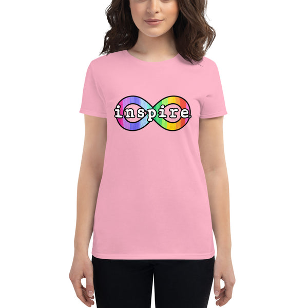 inspire Neurodiversity Awareness Rainbow Infinity Women's Short Sleeve T-shirt