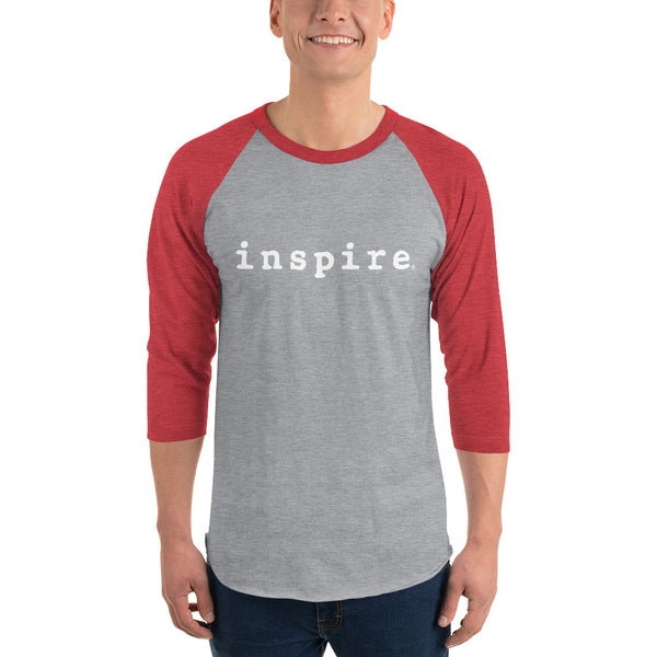inspire 3/4 sleeve unisex raglan shirt