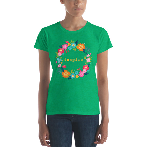 inspire Floral Wreath Women's Short Sleeve T-Shirt