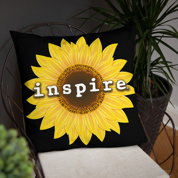 inspire Sunflower Throw Pillow