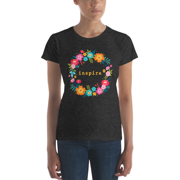 inspire Floral Wreath Women's Short Sleeve T-Shirt