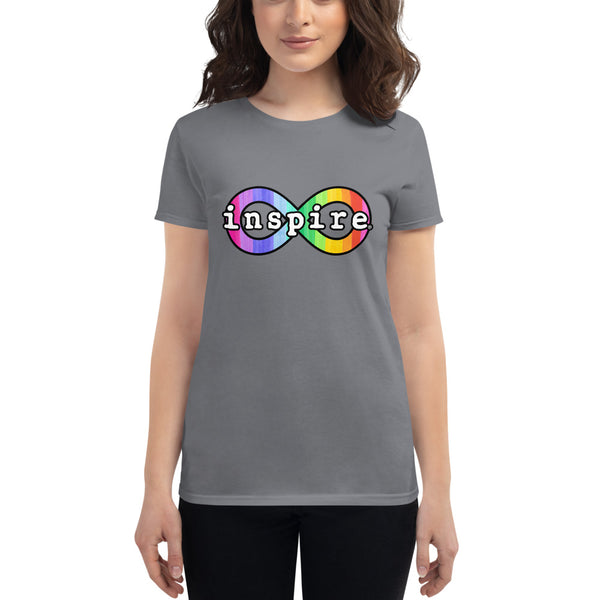 inspire Neurodiversity Awareness Rainbow Infinity Women's Short Sleeve T-shirt