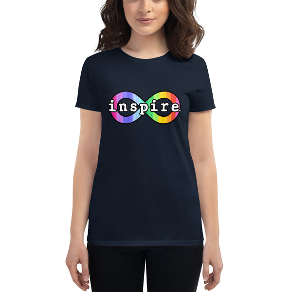 inspire Neurodiversity Awareness Rainbow Infinity Women's Short Sleeve T-shirt