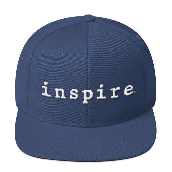 inspire Embroidered Wool Blend Snapback Hat