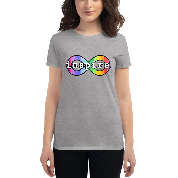 inspire Neurodiversity Awareness Rainbow Infinity Women's Short Sleeve T-shirt