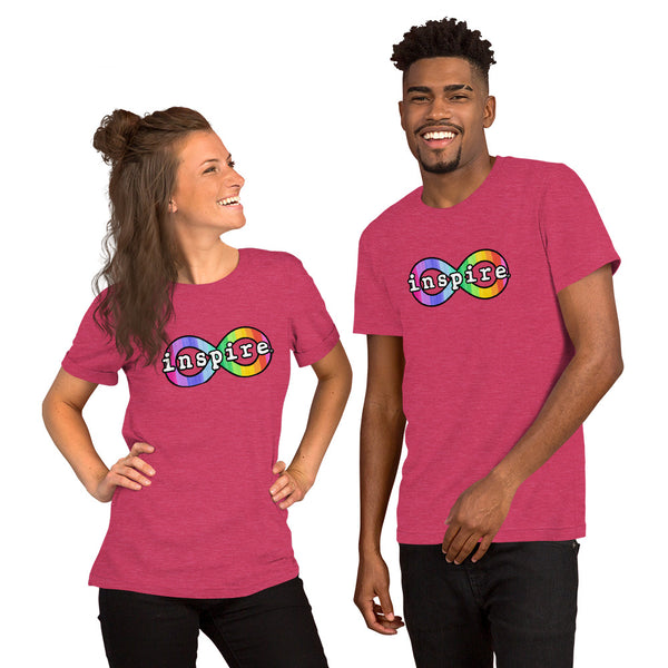 inspire Neurodiversity Awareness Rainbow Infinity Short-Sleeve Unisex T-Shirt