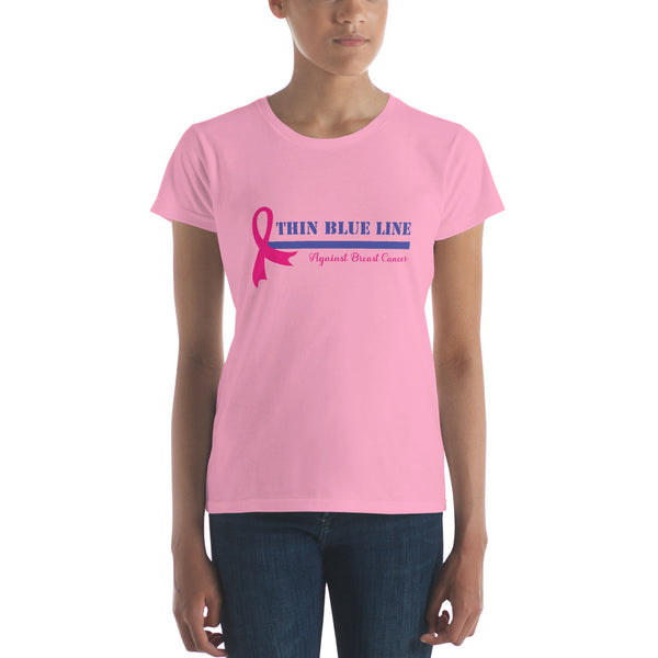 inspire Thin Blue Line Against Breast Cancer Women's short sleeve t-shirt