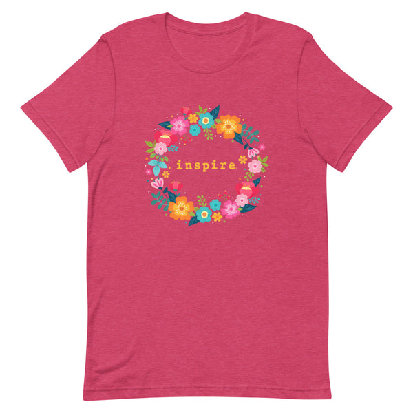 inspire Floral Wreath Short-Sleeve Unisex T-Shirt