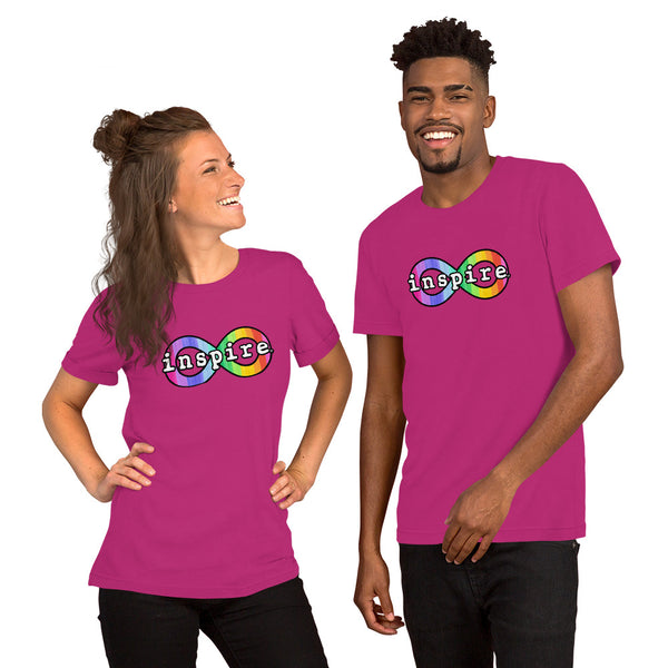 inspire Neurodiversity Awareness Rainbow Infinity Short-Sleeve Unisex T-Shirt