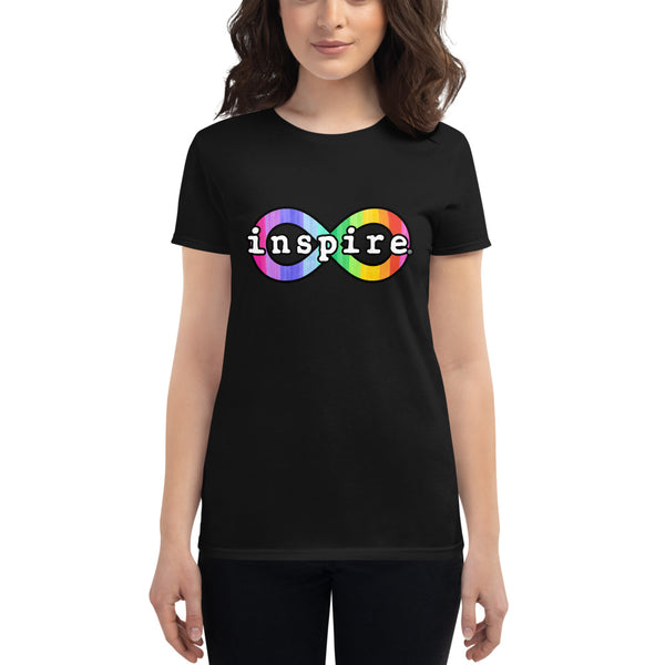 inspire Neurodiversity Awareness Rainbow Infinity Women's Short Sleeve T-shirt