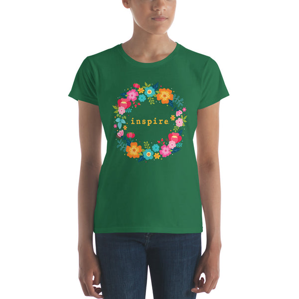 inspire Floral Wreath Women's Short Sleeve T-Shirt