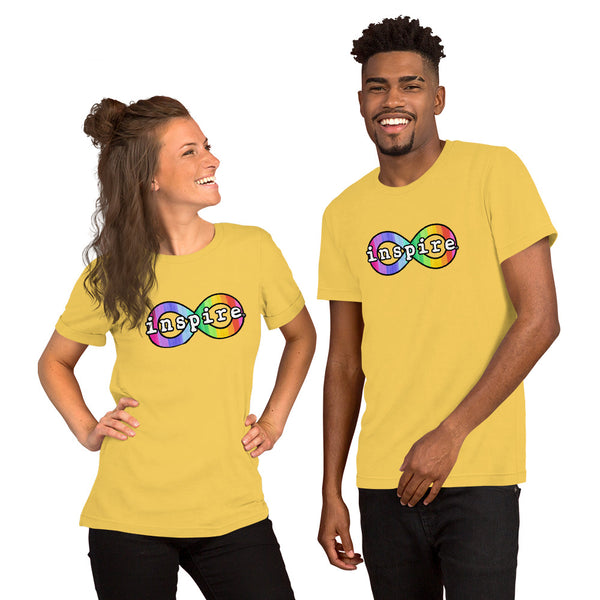inspire Neurodiversity Awareness Rainbow Infinity Short-Sleeve Unisex T-Shirt