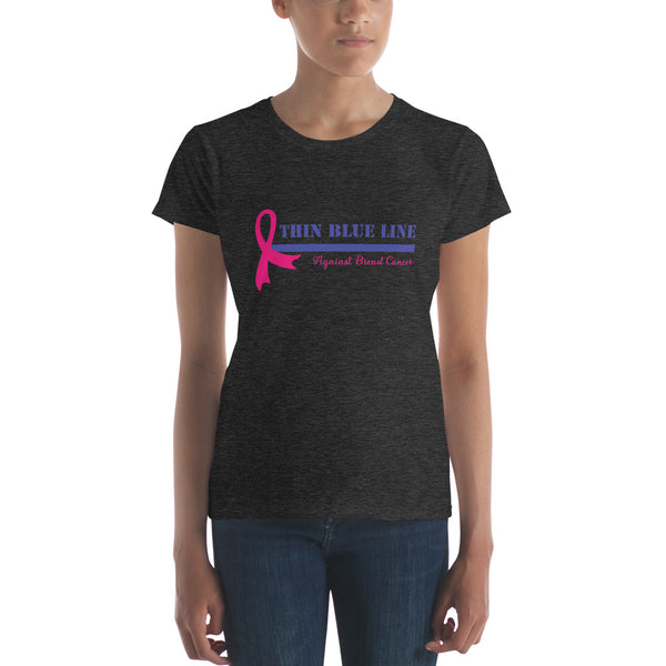 inspire Thin Blue Line Against Breast Cancer Women's short sleeve t-shirt