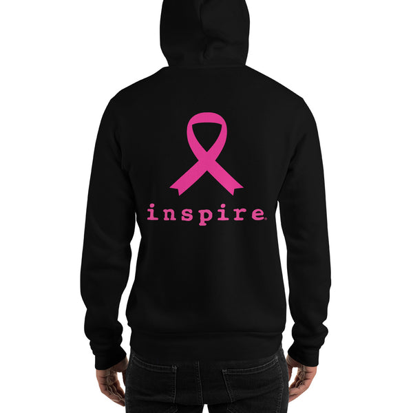inspire Thin Blue Line Against Breast Cancer Hooded Sweatshirt