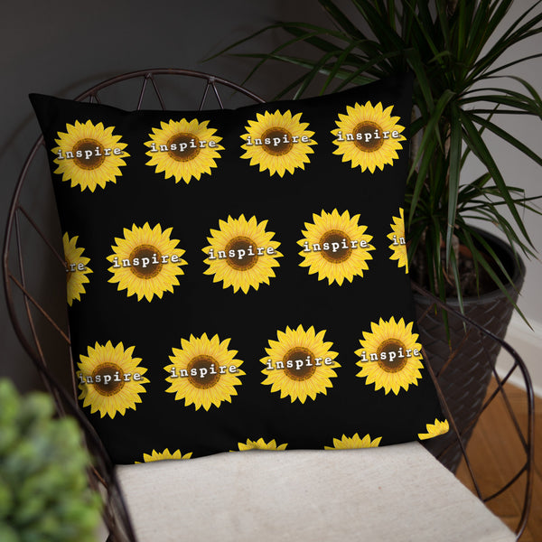 inspire Sunflower Throw Pillow