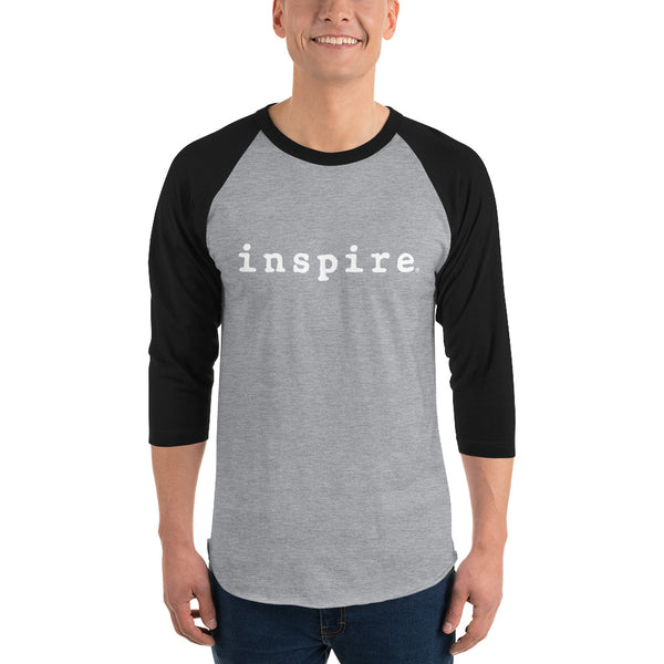 inspire 3/4 sleeve unisex raglan shirt
