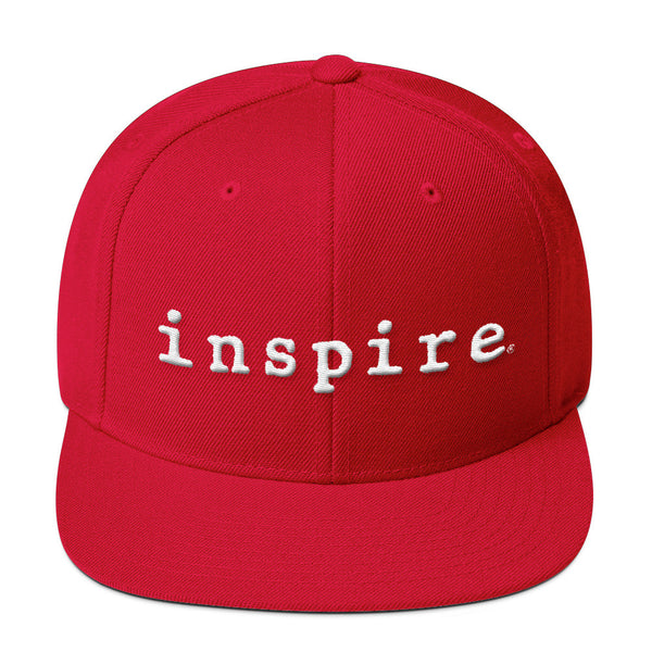 inspire Embroidered Wool Blend Snapback Hat