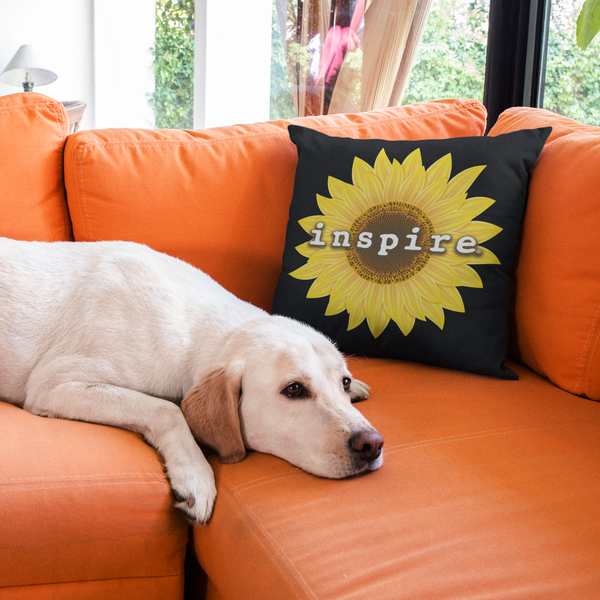 inspire Sunflower Throw Pillow
